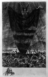Illustration par Georges Antoine Rochegrosse (1859-1938) pour "Hymne à Satan" du poète Charles Baudelaire (1821-1867) dans "Les fleurs du mal"