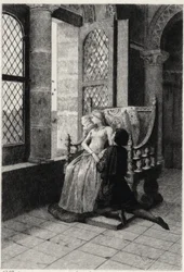 Illustration de Georges Antoine Rochegrosse pour « Les Burgraves » (première partie - scène III), drame historique de Victor Hugo