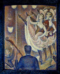 Étude pour le chahut. Danseuses de chahut, danse scandaleuse, forme de danse apparue en même temps que le French Cancan, vers 1830 à Montparnasse. Peinture de Georges Seurat (1859-1891) 1889 Buffalo. Albright Knox Art Gallery
