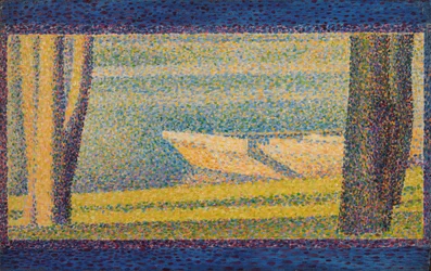 Bateaux amarrés et arbres