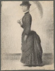 Femme marchant avec une ombrelle (étude pour La Grande Jatte)