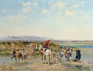 Arabes à une oasis