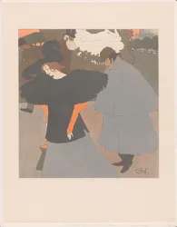 Dame dans la rue suivie par un homme
