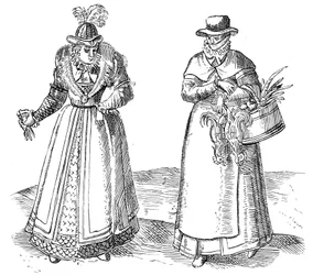 Paysanne anglaise avec dame de la cour, 1572