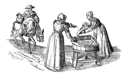 Étal de poisson sur un marché, 1572
