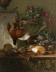 Nature morte avec gibier et stèle grecque : allégorie de l