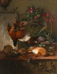 Nature morte au gibier et à une stèle grecque : allégorie de l