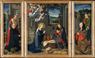 La Nativité avec donateurs et saints Jérôme et Léonard, vers 1510-1515