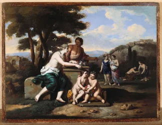 Nymphes cueillant des Fleurs dans un Paysage