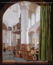 Néerlandais : Interieur van de Oude Kerk in Delft, 1654 Intérieur de la vieille église de Delft