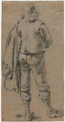 Un homme debout vu de dos, vers 1630