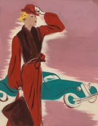Mode féminine des années 1930 / Robe avec étole