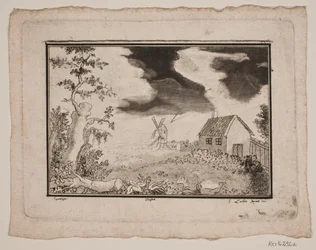 Paysage avec Maison et Moulin