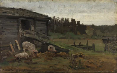 Cochons au pont de la grange