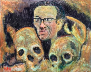 Crumb Skulls (hommage à R.Crumb), 2019 (huile sur toile)