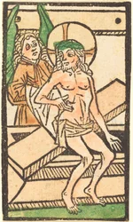 Christ assis sur son tombeau avec un ange