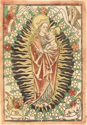 Madone et Enfant dans un Rosaire