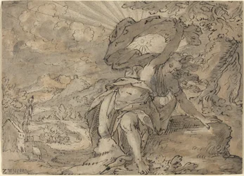 Figure Féminine Allégorique dans un Paysage [recto]