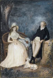 Charlotte von Stein et Johann Wolfgang von Goethe en conversation, seconde moitié du XVIIIe siècle