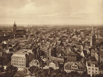 Cœur de la vieille ville, Hanovre (photo n/b)
