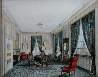 Intérieur de salon, vers 1855