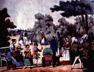 Un parc allemand en été, vers 1860