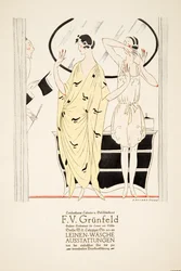Publicité pour "F.V. Grunfeld", tirée de Styl, pub.1922 (impression sur pochoir)