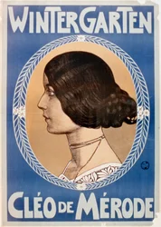 Publicité pour "Wintergarden", avec Cleo de Merode (lithographie couleur)
