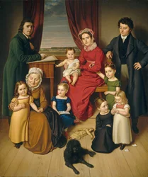 Un artiste et sa famille, vers 1830 (huile sur toile)