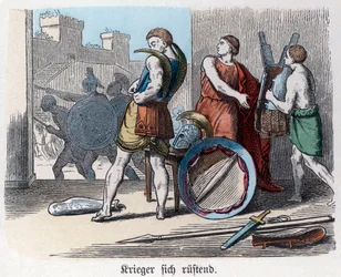 Histoire ancienne. La Grèce. Guerriers grecs s