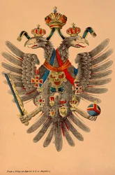 Armoiries impériales austro-hongroises, publiées par Robraki & Co., Magdebourg, vers 1865