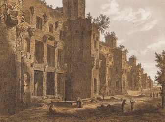 Thermes de Dioclétien, Rome (lithographie couleur)