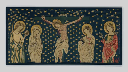 Crucifixion, réalisée à Constance, c.1325-50 (lin, laine et soie)