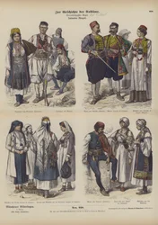 Costumes dalmates, fin du XIXe siècle (gravure en couleur)
