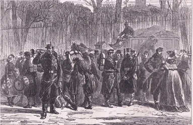 Départ du dixième régiment de gardes nationaux vers les postes avancés, Histoire de la guerre entre la France et l