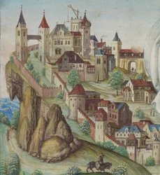 Détail de la Crucifixion, ville allemande, fin du XVe siècle (tempera et or sur parchemin)