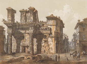 Forum de Nerva, Rome (lithographie couleur)