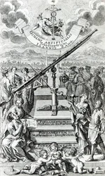 Frontispice de Oculus Artificialis Teledioptricus Sive Telescopium par Johann Zahn, 2e édition publiée en 1702