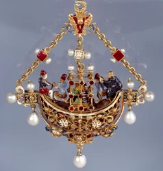 Art allemand : pendentif en forme de bateau (verso)