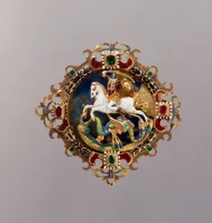 Agrafe de chapeau représentant Saint Georges