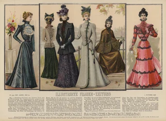 Illustration pour Illustrirte Frauen-Zeitung (lithographie en couleur)