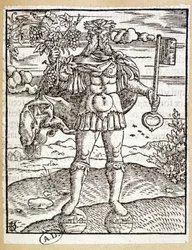Janus (avec une clé dans une main et une branche de vigne dans l