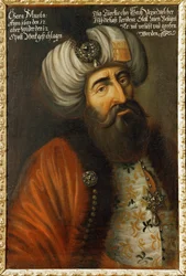 Kara Mustapha Pacha Grand Vizir turc, Amiral de la flotte turque, membre du conseil des Sultans ... (huile sur toile)