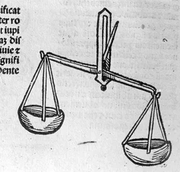 La Balance - dans le Traité de Johannes Angeli De Magnisconnectionibue annorum revolutionibus ac eorum perfectionibus. Augsbourg, Erhard Ratdolt
