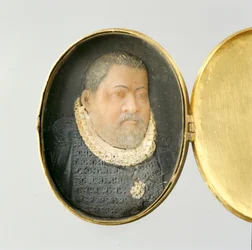 Médaillon contenant un portrait miniature en cire du Landgrave Guillaume IV