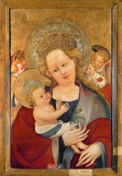 Madone à la fleur de pois (tempera sur bois)