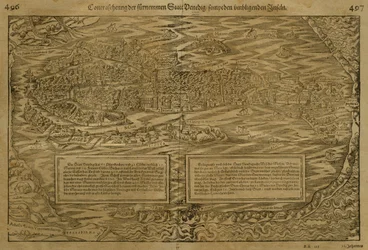 Carte de Venise, par Sebastian Munster publiée à Bâle, vers 1560