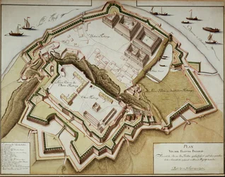 Carte de la forteresse de Belgrade après sa conquête par le maréchal Gideon Freiherr von Laudon ...