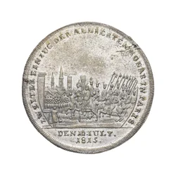 Médaille commémorative de Wellington et Blücher à Waterloo