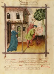Ms Lat 9333 fol.96v Homme vomissant, du Tacuinum Sanitatis